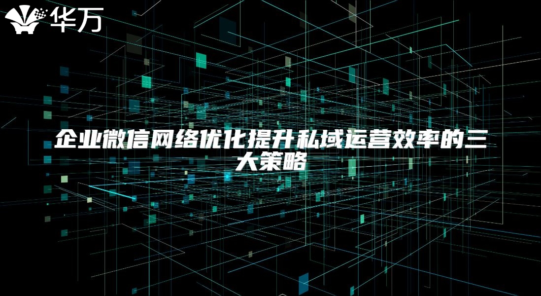 企业微信网络优化提升私域运营效率的三大策略