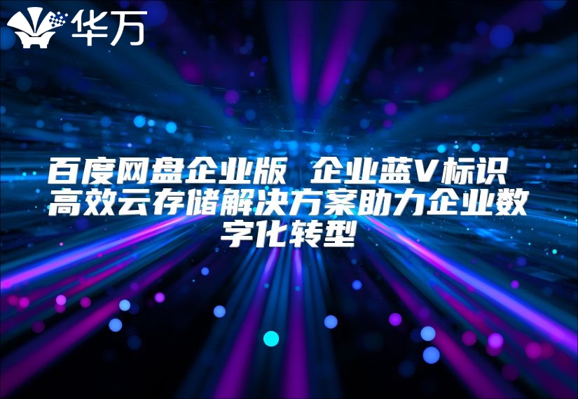 百度网盘企业版 企业蓝V标识 高效云存储解决方案助力企业数字化转型