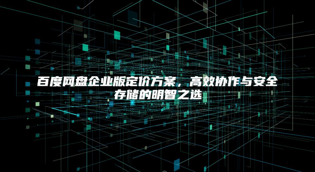 百度网盘企业版定价方案，高效协作与安全存储的明智之选