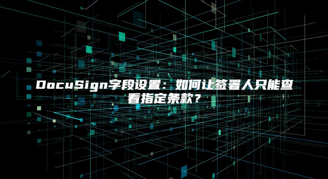 DocuSign字段设置：如何让签署人只能查看指定条款？