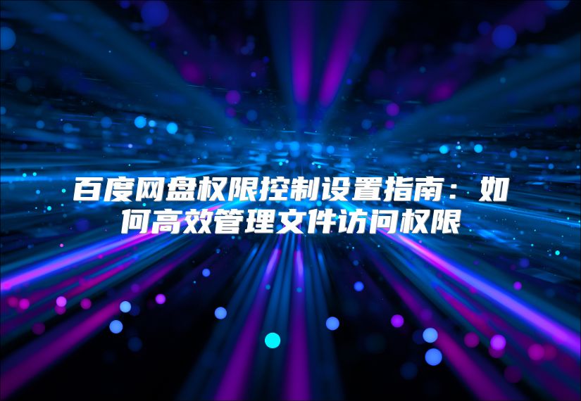 百度网盘权限控制设置指南：如何高效管理文件访问权限