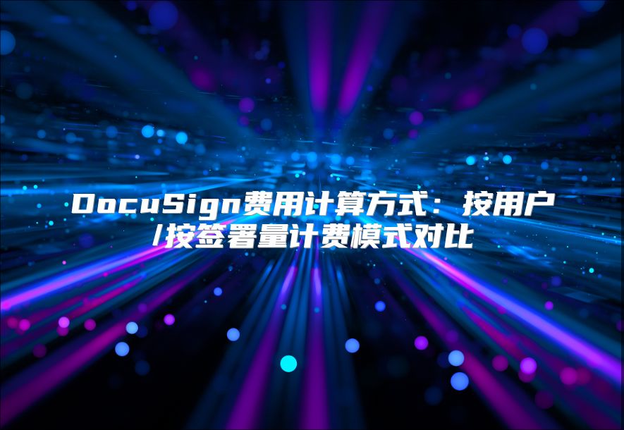 DocuSign费用计算方式：按用户/按签署量计费模式对比