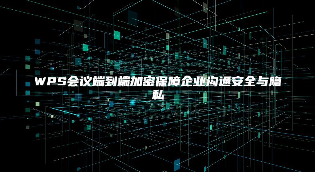 WPS会议端到端加密保障企业沟通安全与隐私