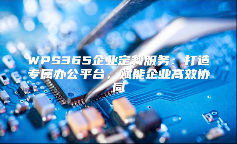 WPS365企业定制服务：打造专属办公平台，赋能企业高效协同
