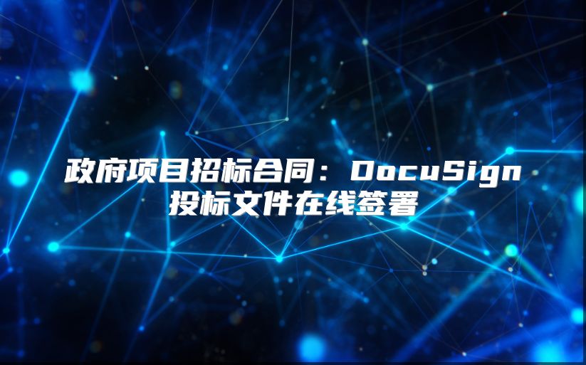 政府项目招标合同：DocuSign投标文件在线签署