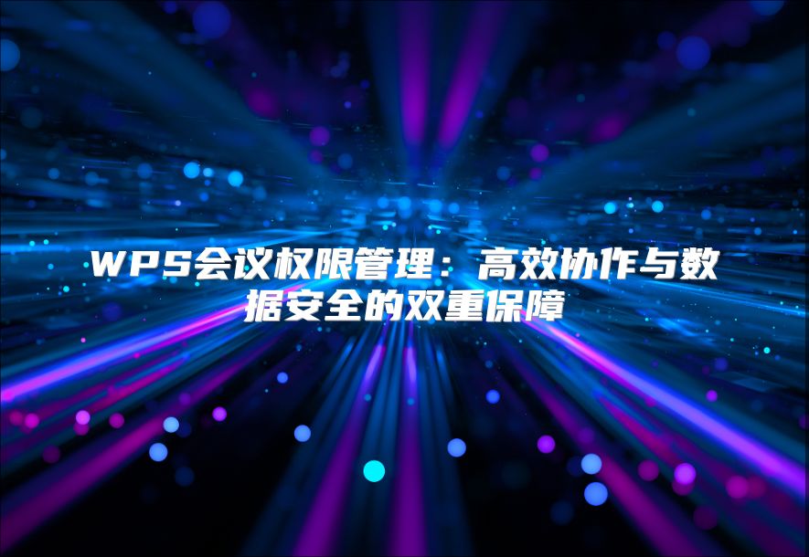 WPS会议权限管理：高效协作与数据安全的双重保障