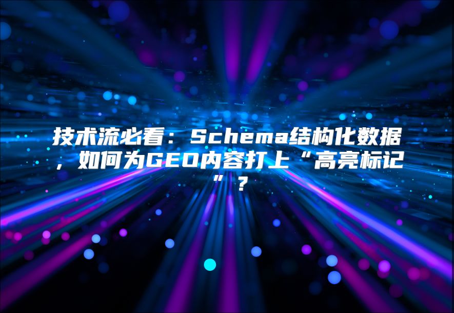 技术流必看：Schema结构化数据，如何为GEO内容打上“高亮标记”？